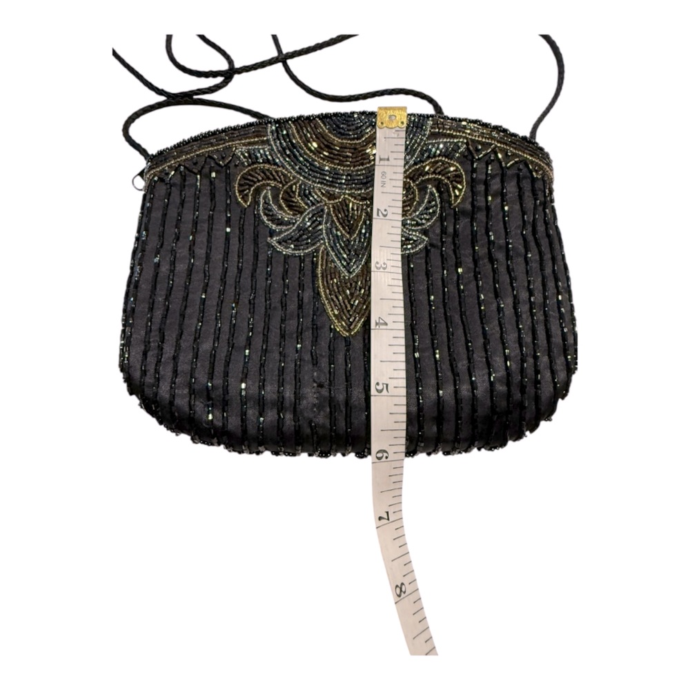 Vintage Elegant Black Beaded Women's Bag - Picture 6 of 7